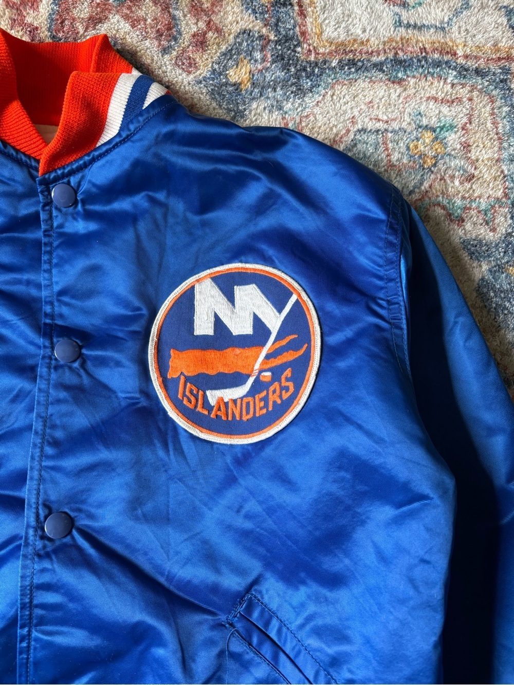 Vintage 80s New York Islanders Stanley Cup Champs Satin Jacket - Picture 4 of 7